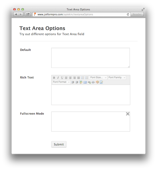 New Editor Options for Text Area Fields The Jotform Blog